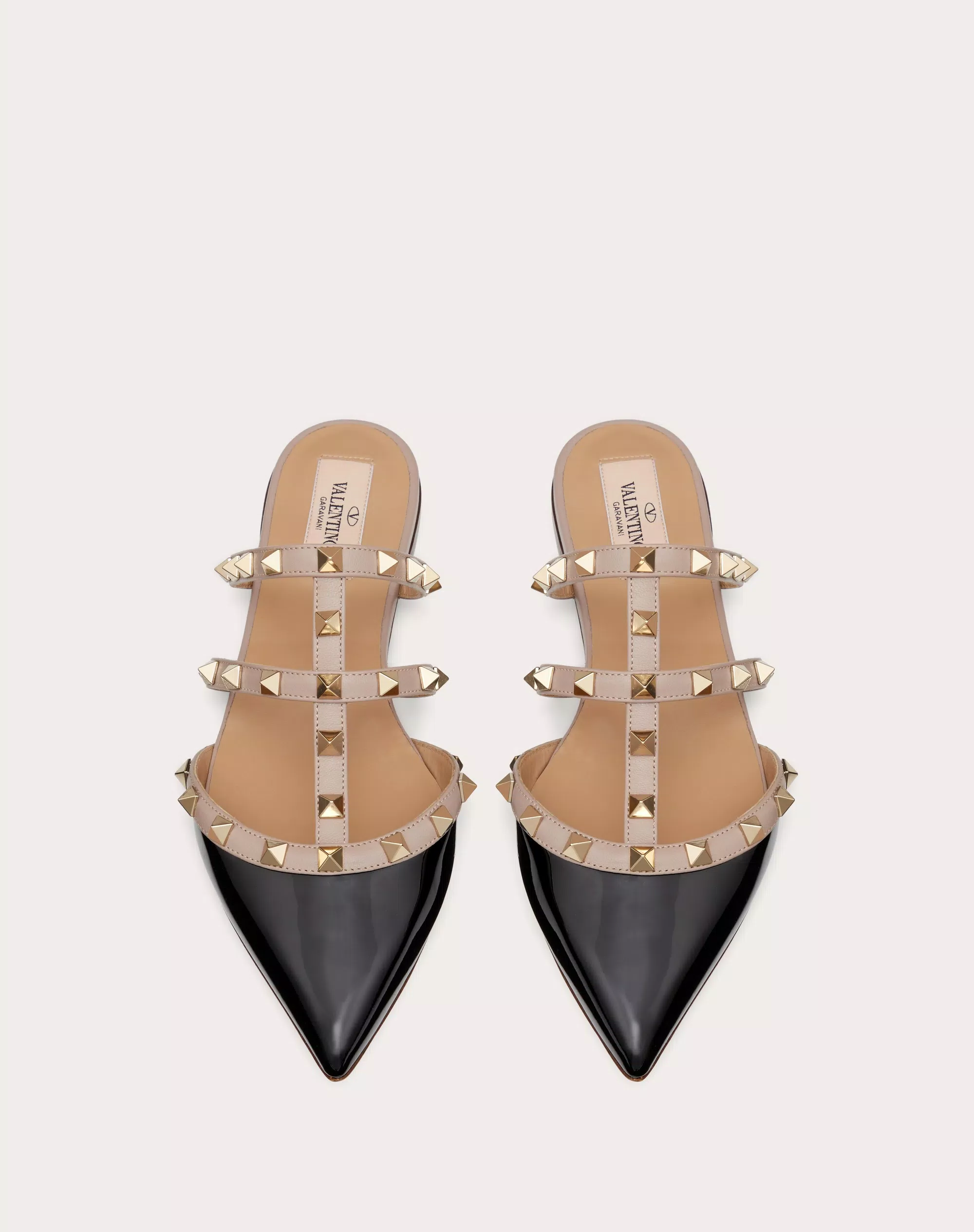 ROCKSTUD PATENT-LEATHER MULE
